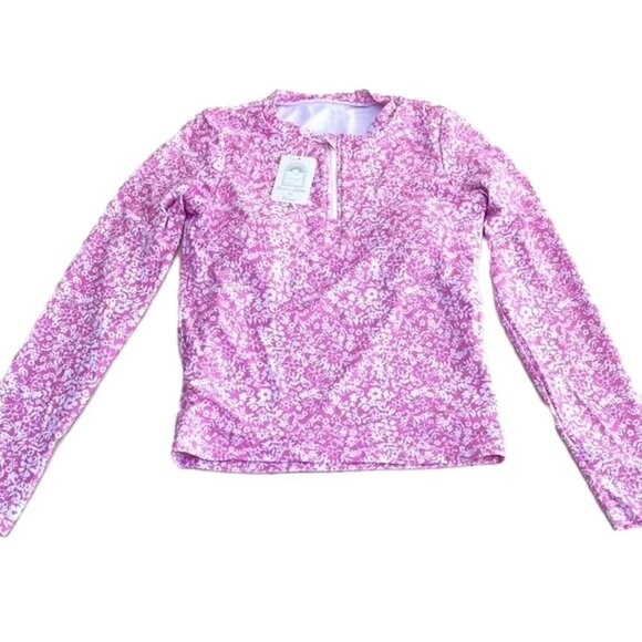 ❤️ 🆕 TAMNOON Floral  bathing suit rashguard Top Size S - Picture 1 of 5